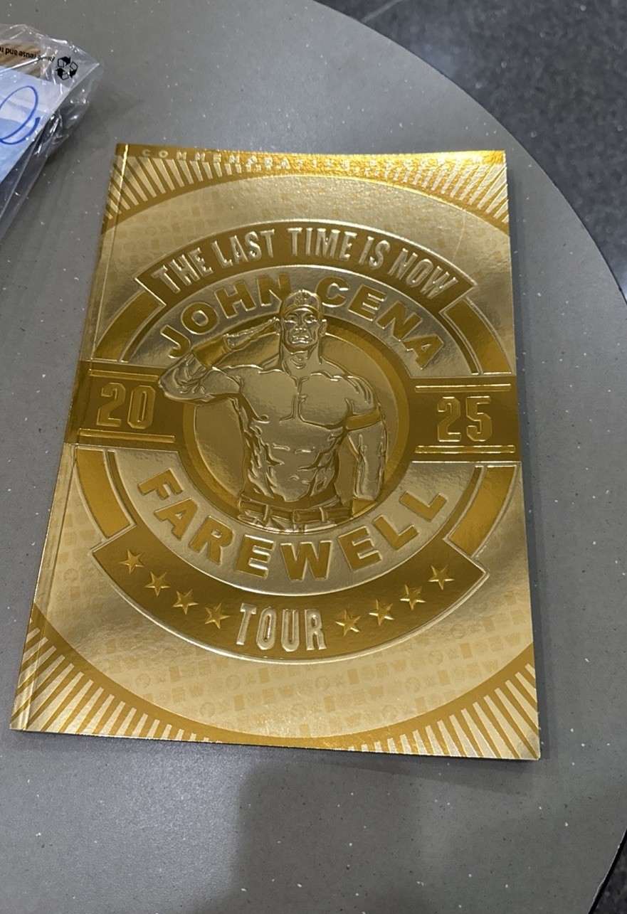 WWE John Cena Last Time Is Now Farewell Tour Commemorative Program Gold 2025 SD