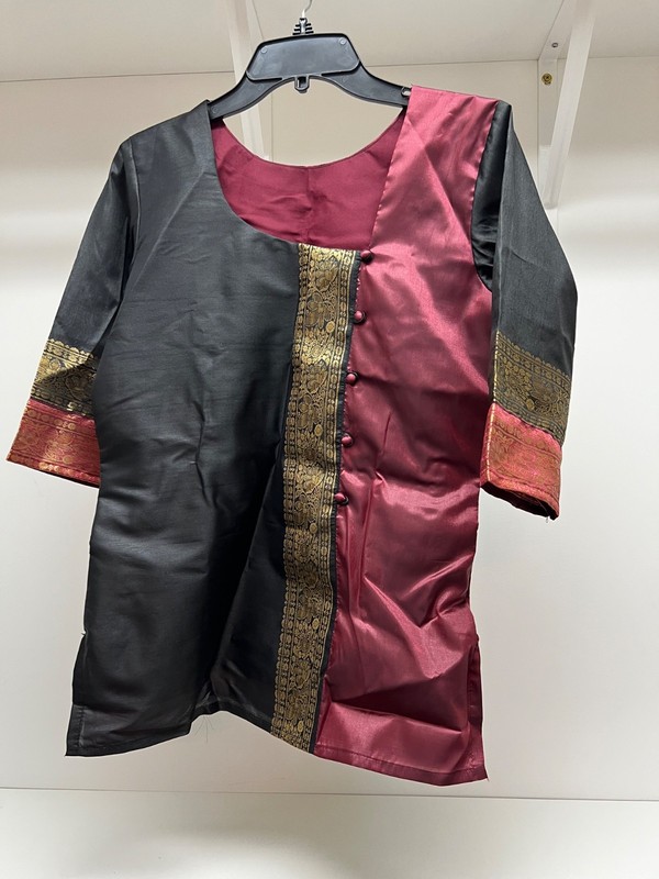 Black maroon silk  Kurti in medium to large  size,party  wear