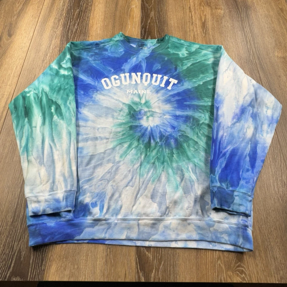 Sudadera De Colección Ogunquit Maine Para Hombres XXL Tie Dye Turista Y2K Cuello Redondo Suéter Foto 2 de 4