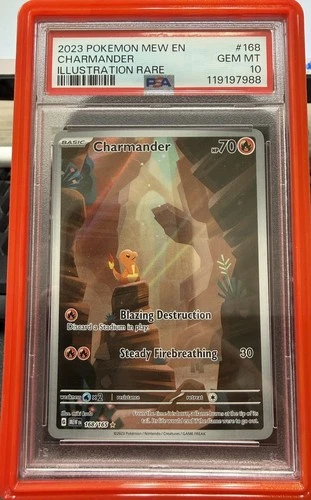 2023 POKEMON MEW EN-151 ILLUSTRATION RARE #168 CHARMANDER PSA 10