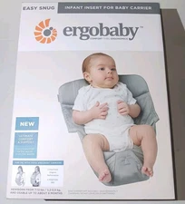 Ergobaby Easy Snug Infant Insert Grey, Premium Cotton Newborn from 7-12 lbs NIOB