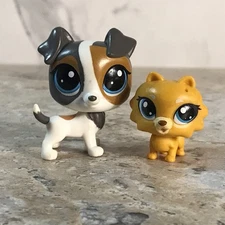 LITTLEST PETS SHOP SCAMPS RUSSO JACK RUSSELL DOG & MINI PERSIAN KITTEN LPS