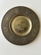 Grand plat mural vintage en métal – Acropole d’Athènes – philosophes grecs ect