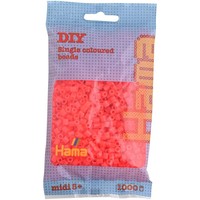 Hama® BüGelperlen Perlen Midi - Neon Rot 1000 Perlen.