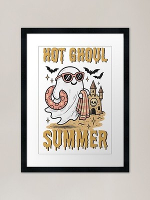 Halloween Spooky Babe rosa Sandguss gerahmtes Wandbild Poster Leinwanddruck Bild