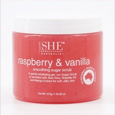 Image of Om She Aromatherapy Raspberry & Vanlla Smoothing Sugar Scrub 575g