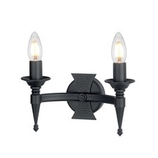 Applique Camelot 7 En Fer Forgé Noir 2xE14 B:26Cm Lampe Salon Lit