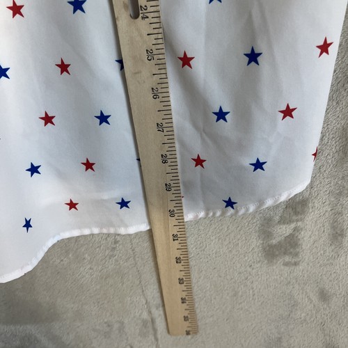 DIXXON Mens S Star Print Red White & Blue Casual Performance Button Down Shirt - Picture 4 of 6