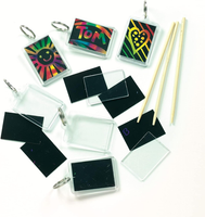 SchlüSselanhäNger - Regenbogenfarbe - Scratch Art FüR Kinder Zum Basteln (6 StüC