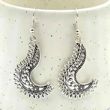 Silver Dangle Floral Hoop Stud Earring Fashion Boho Retro Jewelry ZB01 05
