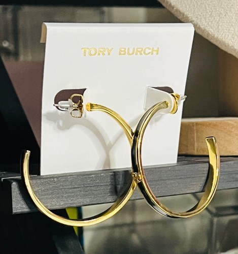 TORY BURCH SCHWARZ UND GOLD KIRA EMAILLE ARMBAND UND OHRRING SET - Bild 11 von 11