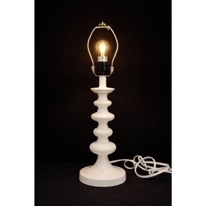 Vintage White Stacked Ceramic Table Lamp | Hollywood Regency | No Shade