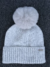 Steve Madden Women's Light Grey Winter Pom Pom Beanie Hat One Size