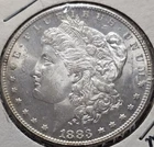 A 1883 Morgan Silver Dollar $1 Coin - BU!