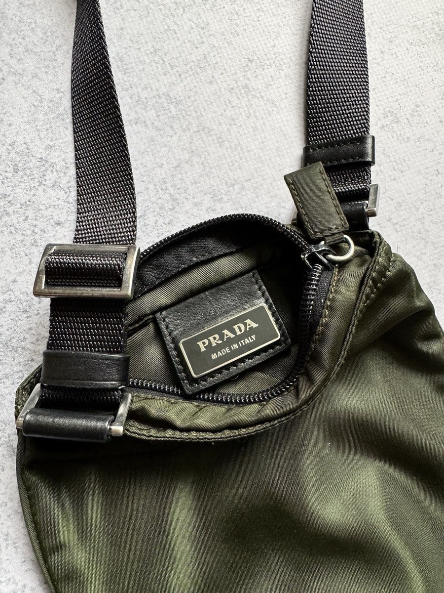 RARE VINTAGE 2000s PRADA NYLON CROSSBODY MESSENGER BAG Y2K MENS
