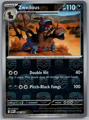 Zweilous 066/086 Master ball Reverse Holo White Flare Pokemon TCG