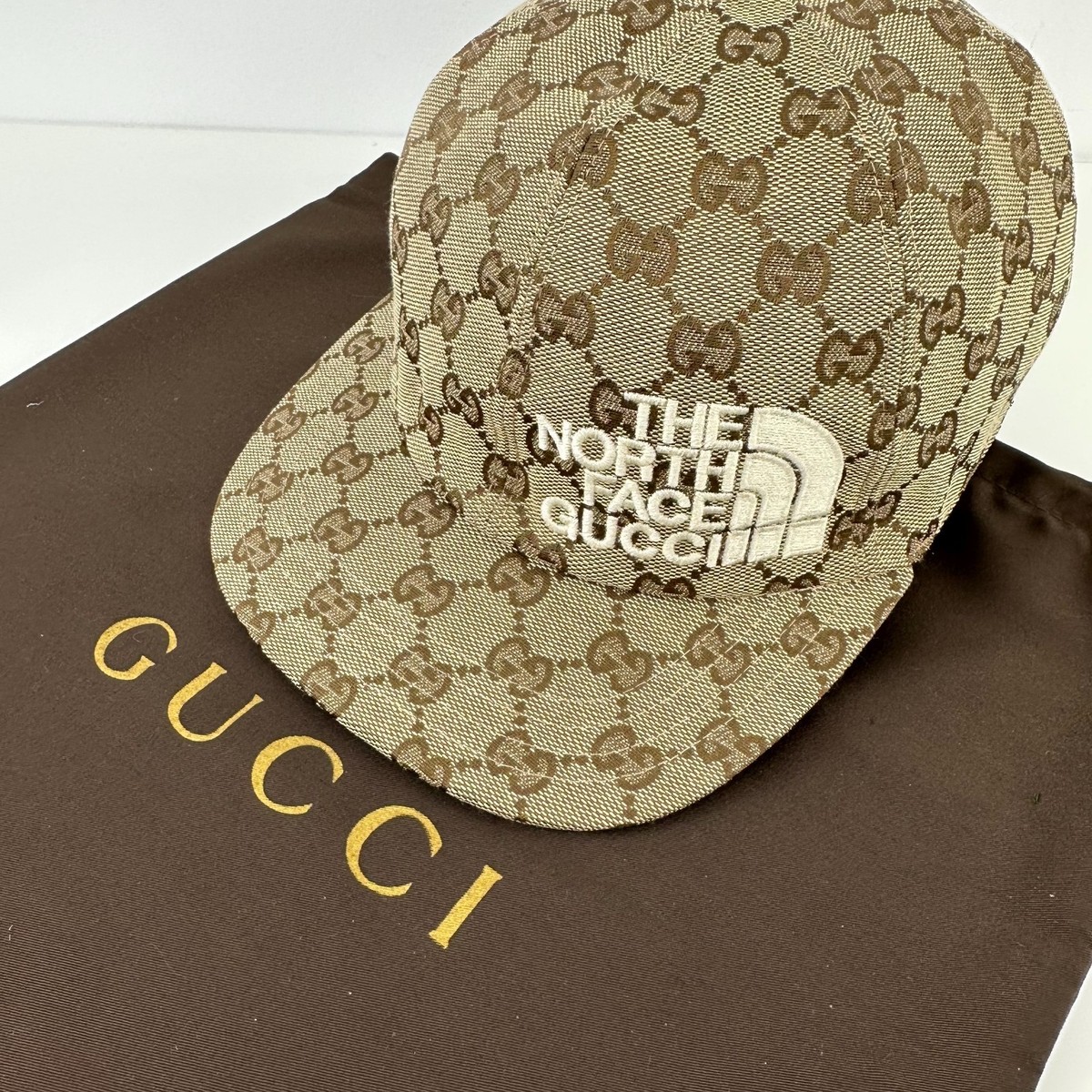 Gucci x The North Face GG Monogram Canvas Baseball Cap Beige Size