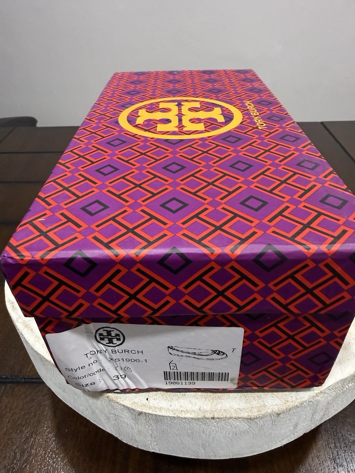 Tory Burch Minnie Travel Ballet Flats White Leather Tonal Logo Sz 39 Sz 8.5 NEW thumbnail 7