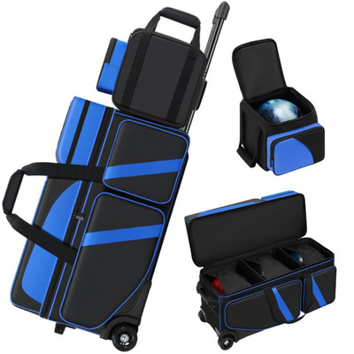 Cxinesbag 4 Ball Bowling Bags Wheels 3 Ball Bowling Bag1 Ball Color Matching