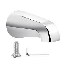 Tub Spout 1/2" FIP Nose Thread Non Diverter Slip On Bathtub Faucet Chrome Plated
