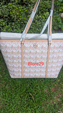 Tory Burch Basketweave Large Tote AND large ID Wallet.