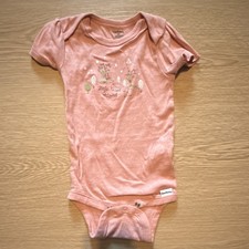Gerber Carter's Girls Pink/White Floral Cotton Knit Snap Bodysuit Lot of 5 - 12M