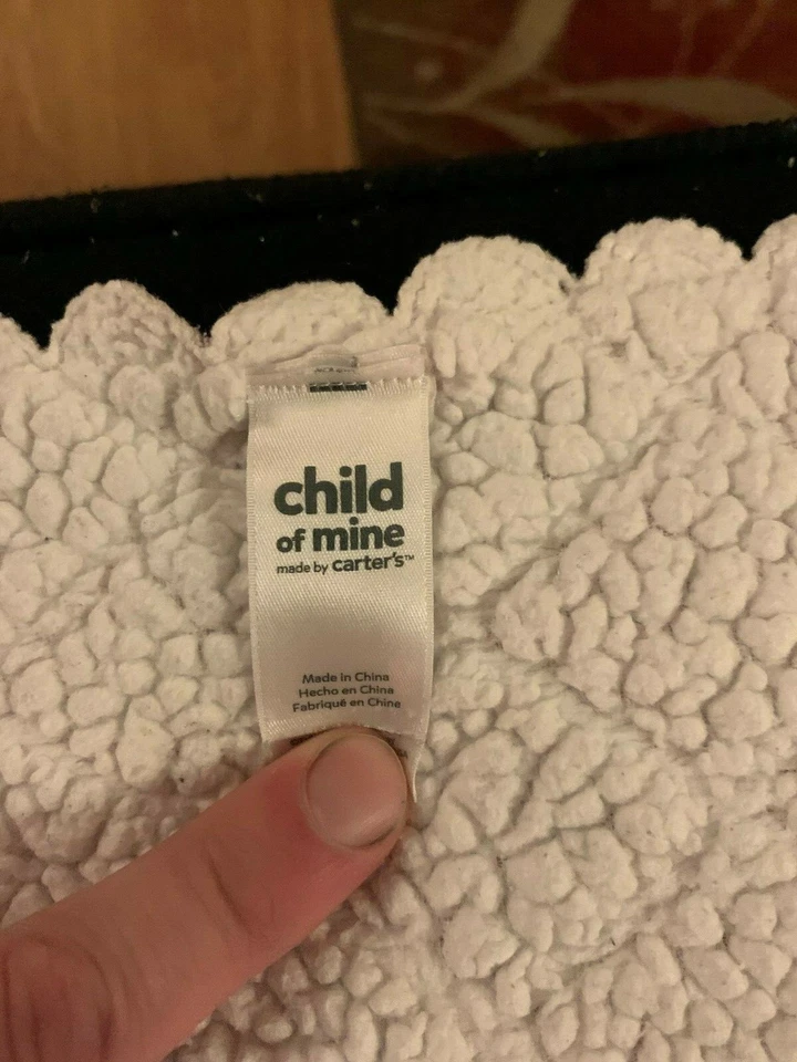 Manta bebé Child of Mine Carter's rosa mariposa festoneada acolchada blanca Lovey Foto 3 de 4