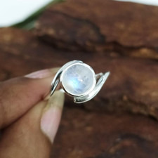 Beautiful Moonstone Gemstone 925 Sterling Silver Wedding Ring Gift For Her A-834