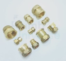 Brass Compression Female Straight Coupler  15mm/22mm 1/4", 3/8", 1/2", 3/4"  BSP