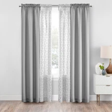 Cortinas Gris De 4 Paneles Set 84 Pulgadas Para Sala Cuarto Modernas En Ofertas