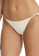 Red Carter Women's Eyelet Side Tie Bikini Bottom Moonstone, Large NWT MSRP 68