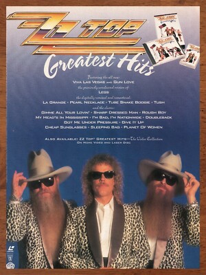 1992 ZZ Top Greatest Hits Print Ad/Poster Album CD LP Music Promo