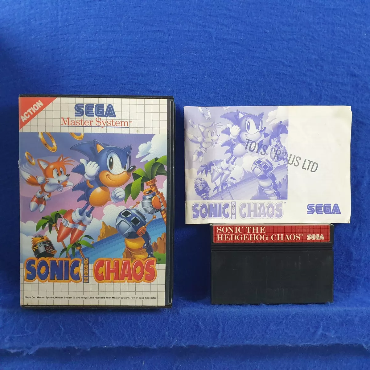 Master System SONIC THE HEDGEHOG CHAOS Boxed&Manual PAL REGION FREE Works  in US