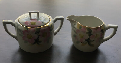 Noritake Azalea 19322 Vintage Creamer And Sugar Excellent Condition