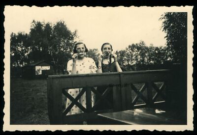Pretty BDM Girl Eating Popsicles - 1930s - Girl Maiden - Photo 9x6cm