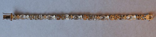 925 OTC Sterling Silver Bracelet w/ Colorless Stones 7.25” - Picture 5 of 9