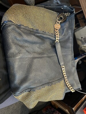 JIMMY CHOO Anna Studded shoulder bag black w/chain | eBay
