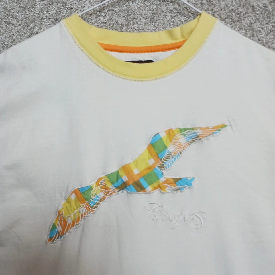 Camisa Coogi Niños Jóvenes XXL Multicolor Manga 3/4 Tejida Cuello Redondo Pájaro Bordado Foto 3 de 4