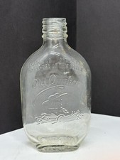Bottiglia di whisky mezza pinta "Old Quaker" vintage proibizionismo trasparente