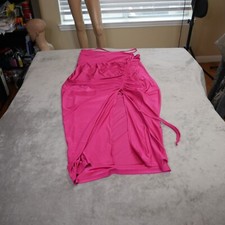 SHEIN Belle Women 2XL Pink Pleated Elegant Long Cami Dress With Ruched Slit NWT