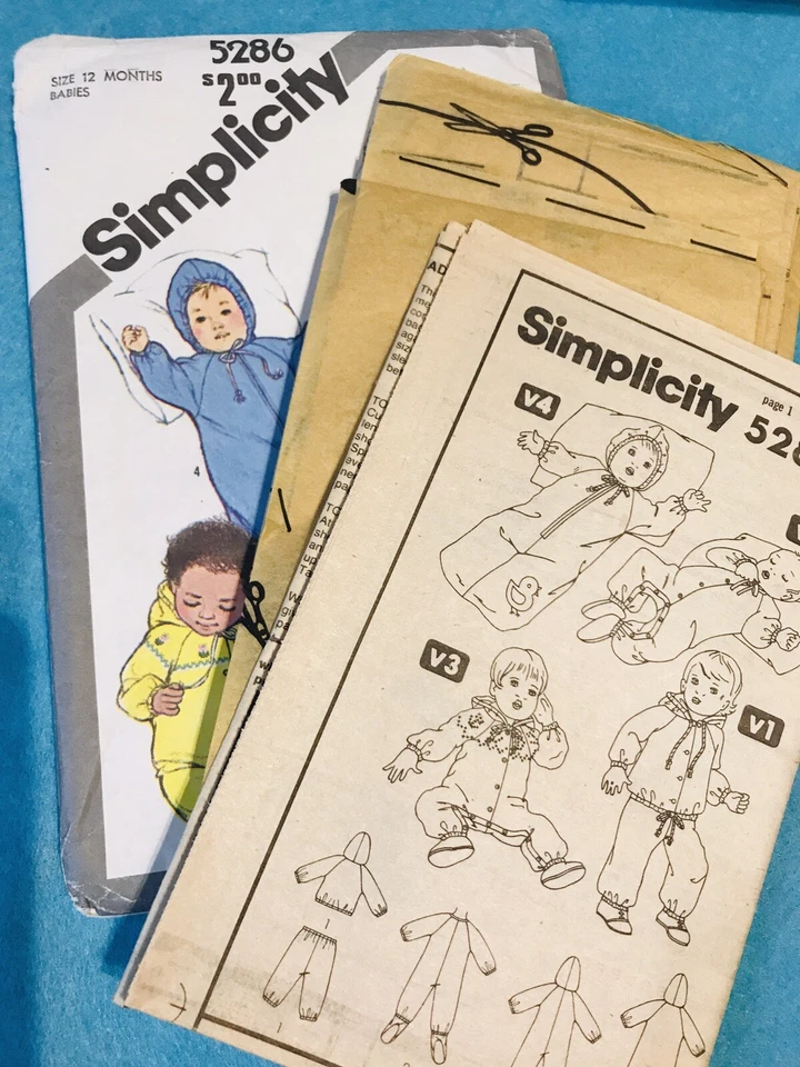 VTG Simplicity Babies' Bunting,Coverall,Pants,Jacket Pattern 5286 6 mo. UNCUT - Image 2 of 3