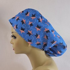 Patriotic Women Scrub Hat European Scrub Hat Nurses Hat Medical USA Made