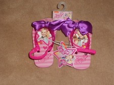 NEW, TODDLER GIRLS JOJO SIWA BOW FLIP FLOPS, SIZE SMALL 5/6