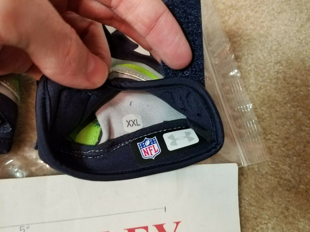 UA UNDER ARMOUR NITRO XXL NFL SEATTLE SEAHAWKS FOOTBALL GLOVES