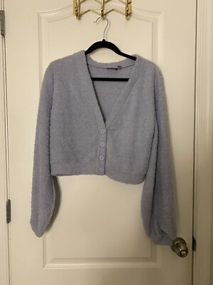 ASOS Furry Cropped Cardigan Size