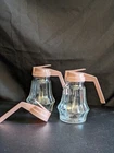 LOT Vintage Federal Tool Corp Housewares Glass Syrup Pitcher Dispenser Pink