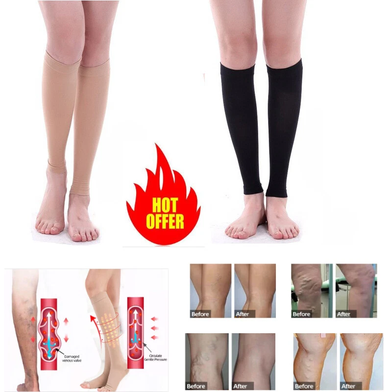 Fitness Slim Stretch Compression Sleeve Prevent Varicose Veins Socks Calf  Leg