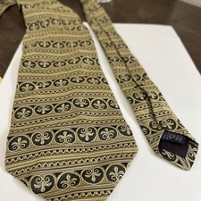 Roundtree &Yorke All Silk Tie 58”x4” Gold Browns Made In USA