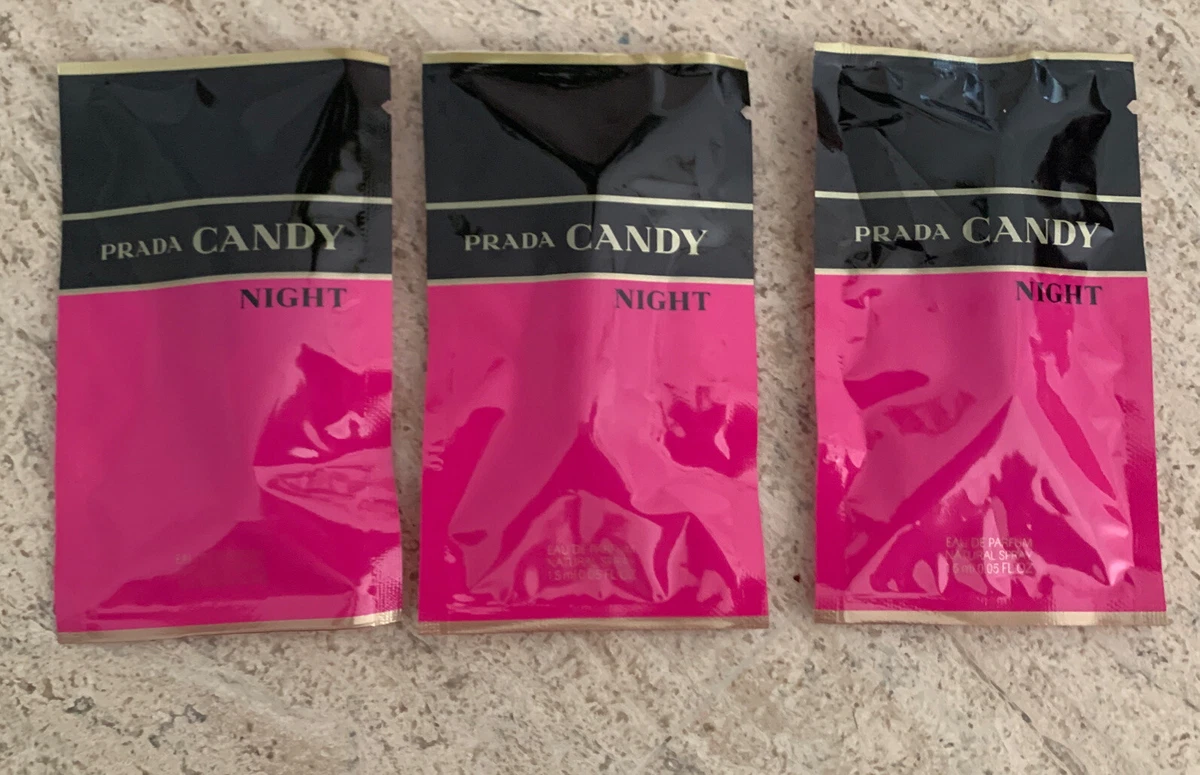 3x Prada CANDY NIGHT Eau De Parfum Spray 1.5ml .05 fl oz Sample