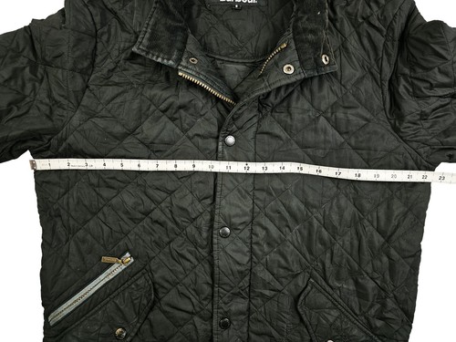 *HOT Men's BARBOUR @ CHEALSEA SPORTS QUILT CORDUROY Collar Zipper BLACK Jacket S - Picture 12 of 15